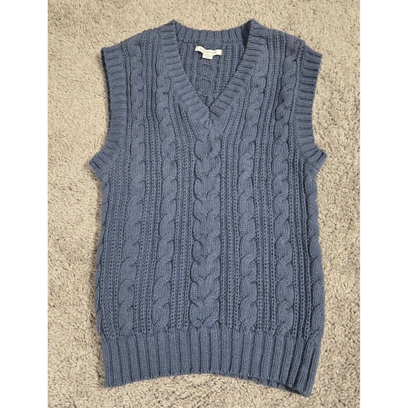 Women’s American Eagle Cable Knit Sleeveless sweater vest  size small Blue - Picture 1 of 7